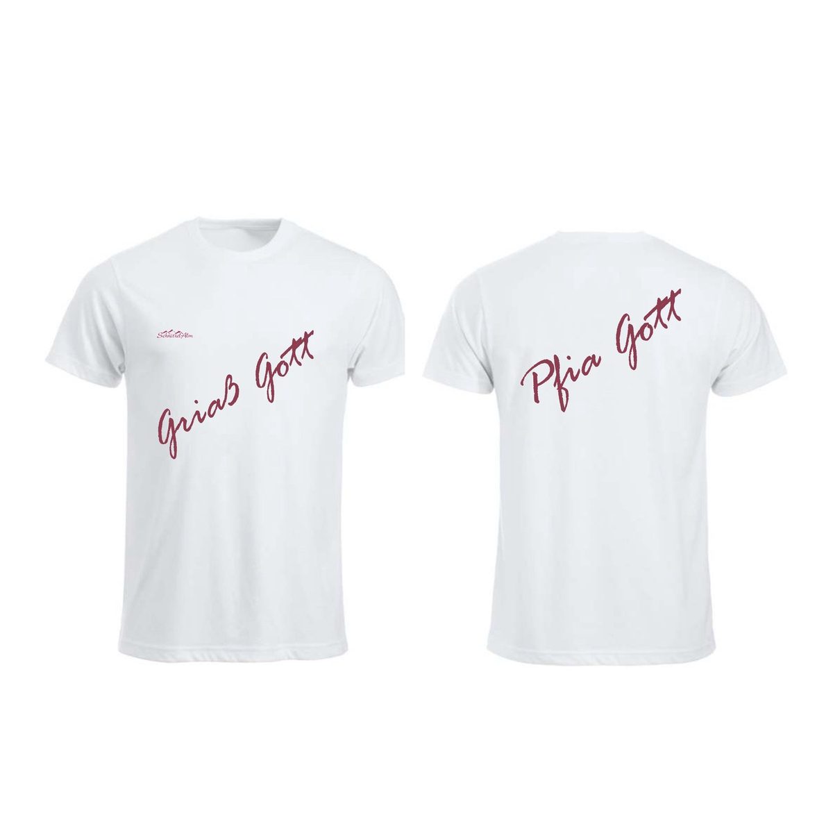 T-Shirt „Griaß Gott“ – Vorder- und Rückseite